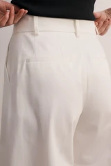 Lyon Cotton Cropped Palazzo Trousers Ivory