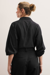Avella Cotton Silk Shirt Black