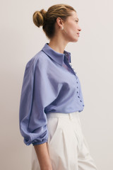 Avella Cotton Silk Shirt Pale Blue