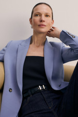 Clever Crepe Knighton Jacket Pale Blue