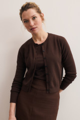 Tivra Cotton Cardigan Chocolate