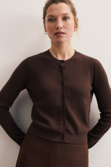 Tivra Cotton Cardigan Chocolate