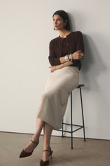 Tivra Cotton Cardigan Chocolate