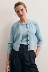 Tivra Cotton Cardigan Pale Blue