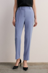 Clever Crepe Tavira Slim-Leg Trousers Pale Blue