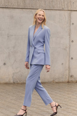 Clever Crepe Tavira Slim-Leg Trousers Pale Blue