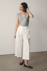 Lorne Metallic Knit Top Silver