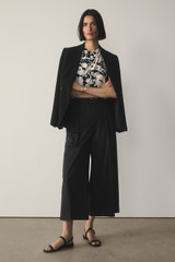 Cascia Silk Top Made With Liberty Fabric Ivory And Black