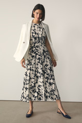 Palimi Silk Dress Made With Liberty Fabric Ivory And Black