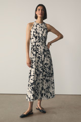 Palimi Silk Dress Made With Liberty Fabric Ivory And Black