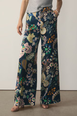 Arezzo Silk Trousers Made With Liberty Fabric Navy