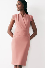 Amberley Dress Rose Pink Sculpt Stretch Crepe Amberley Dress Rose Pink Sculpt Stretch Crepe
