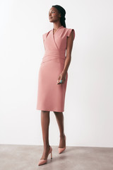 Amberley Dress Rose Pink Sculpt Stretch Crepe Amberley Dress Rose Pink Sculpt Stretch Crepe