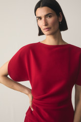Salerno Crepe Dress Deep Red