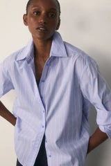 Claudia Cotton Shirt Soft Blue