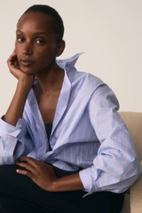 Claudia Cotton Shirt Soft Blue