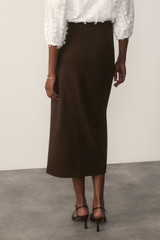 Clever Wool Blend Oliena Skirt Chocolate
