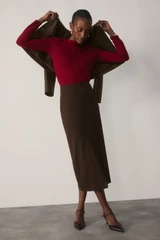 Clever Wool Blend Oliena Skirt Chocolate