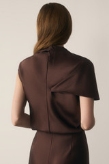 Ocana Satin Blouse Chocolate