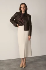 Ocana Satin Blouse Chocolate