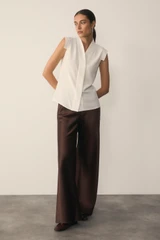 Lucena Satin Trousers Chocolate