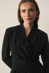 Clever Crepe Belleville Mid Sleeve Top Black
