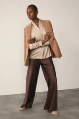 Bowery Stretch Silk Satin Blouse Oyster