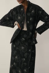 Camelia Wool Skirt Black And Ivory Manteco x Liberty Fabrics
