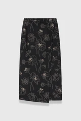 Camelia Wool Skirt Black And Ivory Manteco x Liberty Fabrics