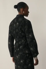 Everleigh Wool Jacket Black And Ivory Manteco x Liberty Fabrics
