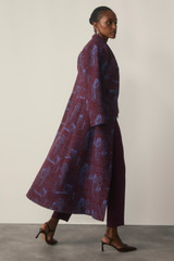 Ventello Wool Coat Plum And Blue Manteco x Liberty Fabrics