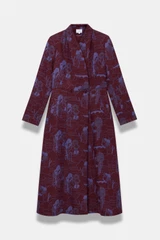Ventello Wool Coat Plum And Blue Manteco x Liberty Fabrics