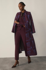 Ventello Wool Coat Plum And Blue Manteco x Liberty Fabrics