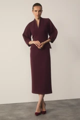 Roseta Sculpt Stretch Crepe Dress Plum