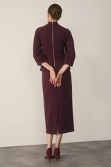 Roseta Sculpt Stretch Crepe Dress Plum