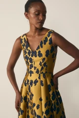 Marsella Jacquard Gown Gold And Navy