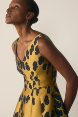 Marsella Jacquard Gown Gold And Navy