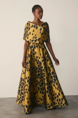 Marsella Jacquard Gown Gold And Navy