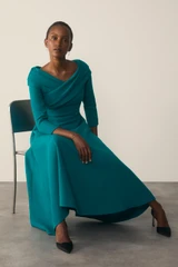 Palermo Wool Crepe Dress Kingfisher Blue