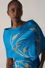 Bari Jacquard Wrap Vivid Turquoise