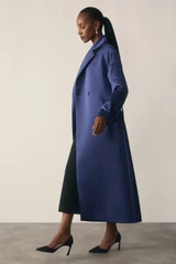 Celier Satin Coat Ink Blue