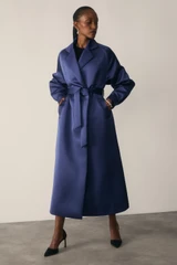 Celier Satin Coat Ink Blue