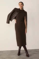 Sculpt Knit Genova Dress Chocolate
