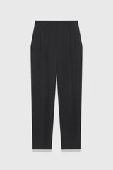 Clever Crepe Siena Slim Barrel-Leg Trousers Black