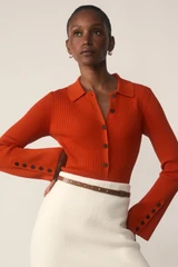 Sculpt Knit Messina Shirt Bright Clementine