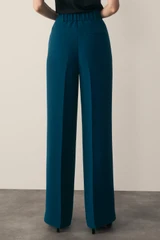 Clever Crepe Doppio Adelaide Wide-Leg Trousers Dark Teal