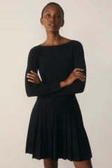 Rothes Stretch Knit Dress Black