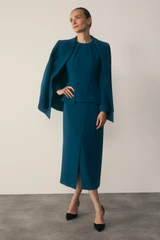 Clever Crepe Doppio Almeida Jacket Dark Teal