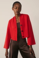 Gala Wool Cotton Blend Jacket Vivid Orange