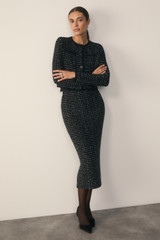 Hampton Tweed Knit Jacket Black And Ivory